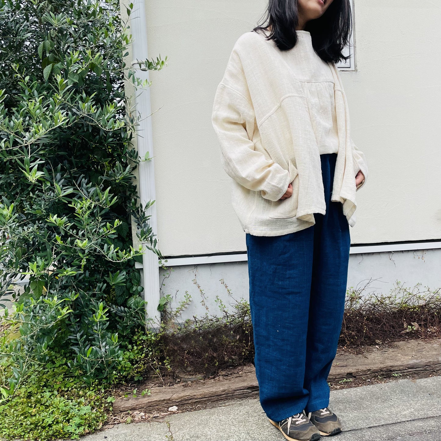 yula haori jacket 藍x薄藍