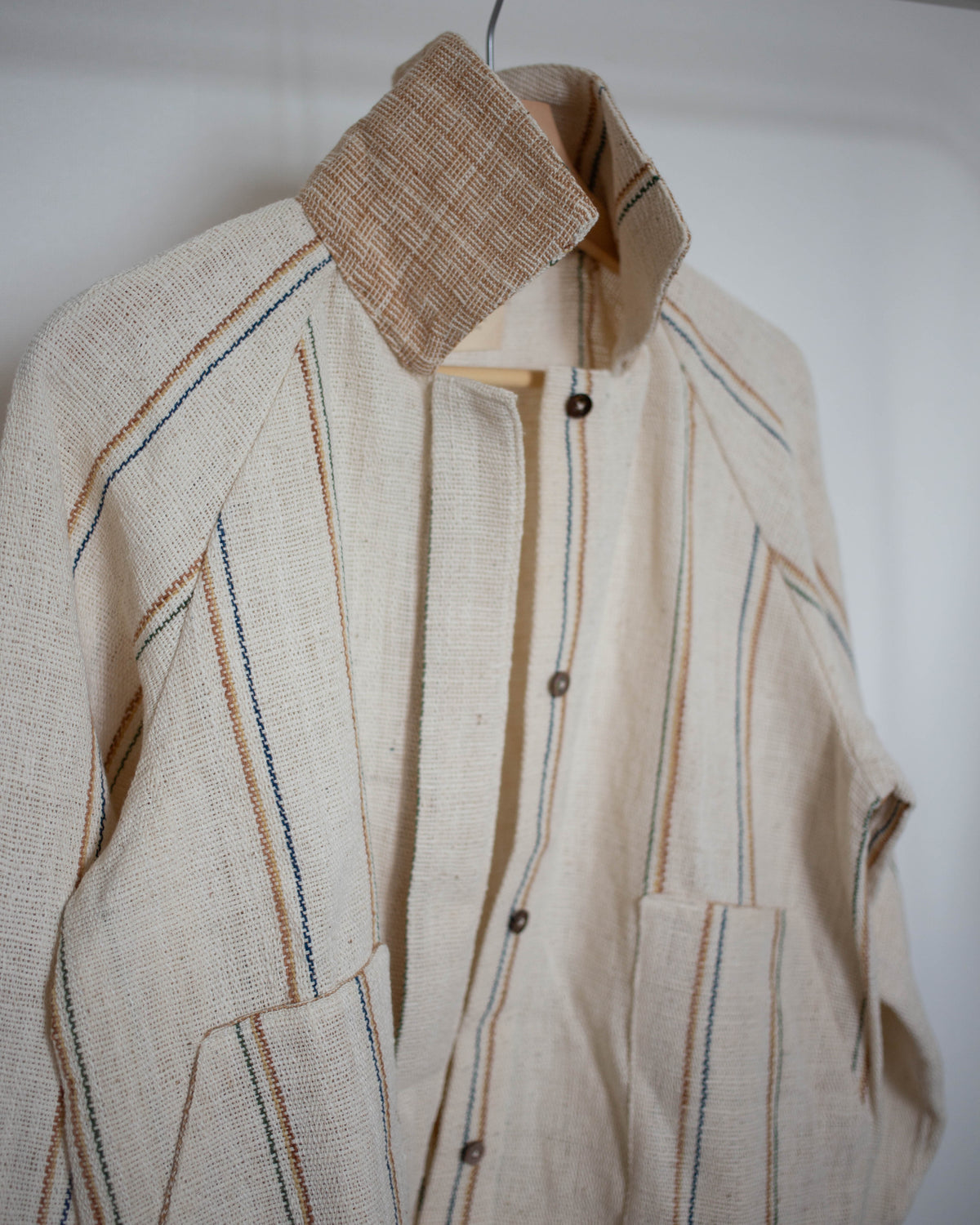 piik blouson 生成りの彩りストライプ