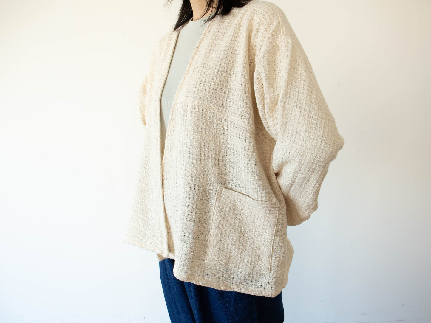 yula haori jacket 透かし生成り