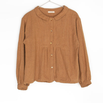 lana blouse / brown cotton