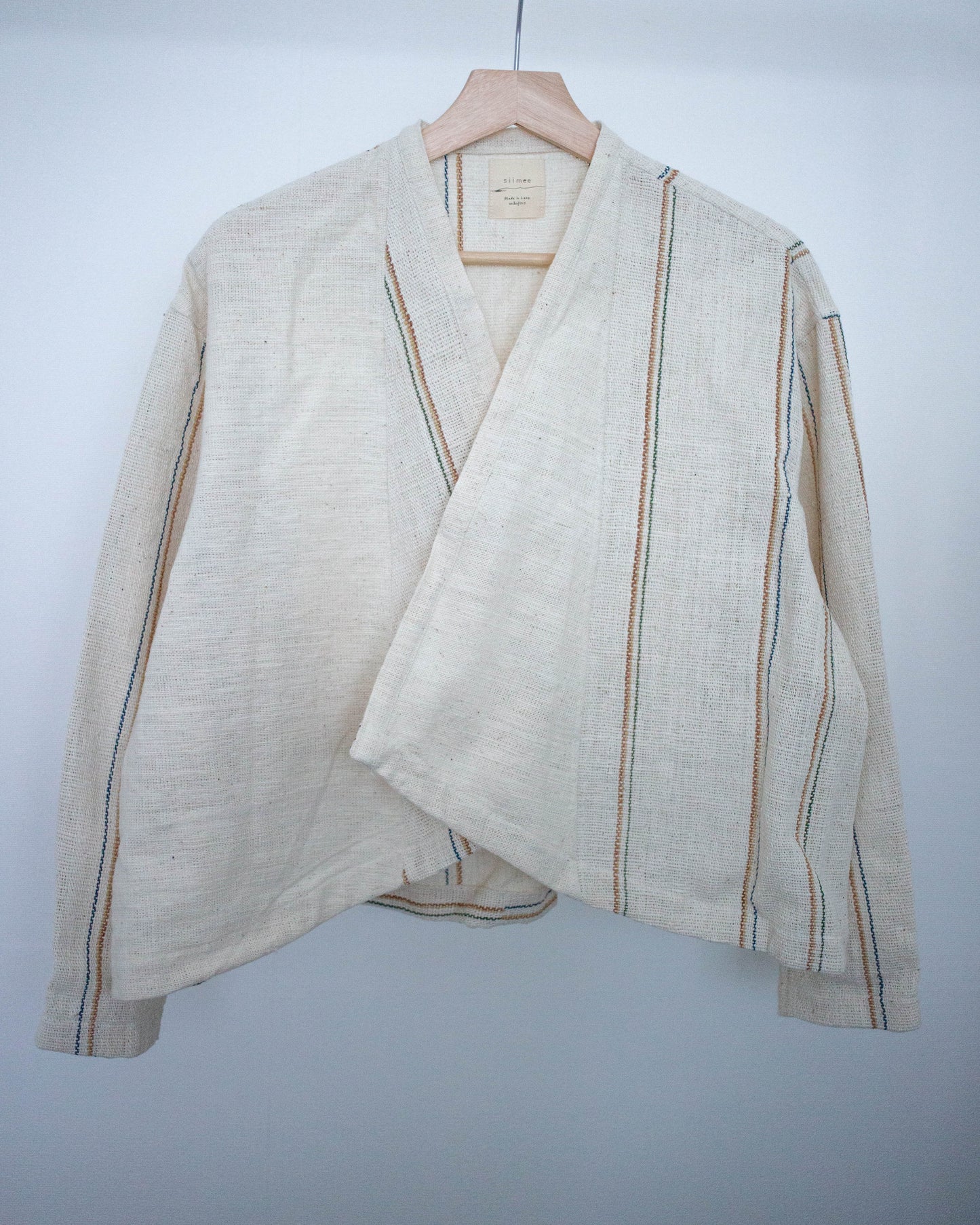 lue haori 生成りの彩りストライプ