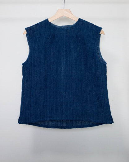 lyn no-sleeve top 藍染