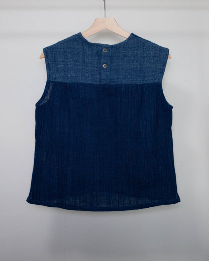 lyn no-sleeve top 藍染