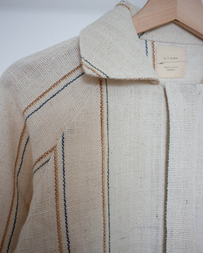 piik blouson 生成りの彩りストライプ