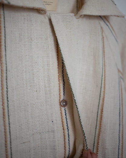 piik blouson 生成りの彩りストライプ