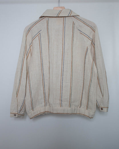 piik blouson 生成りの彩りストライプ