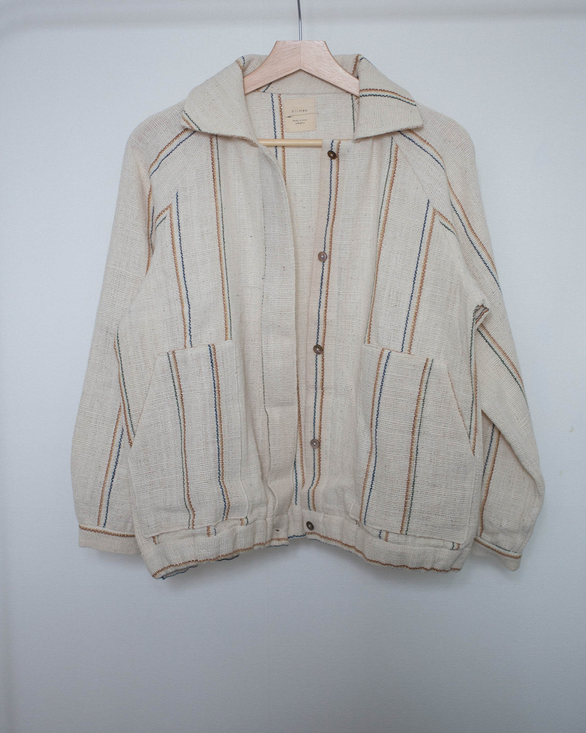 piik blouson 生成りの彩りストライプ