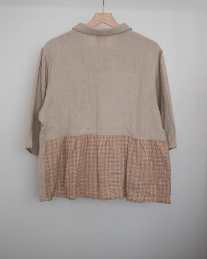 teela shirt  ベージュなテキスタイルミックス